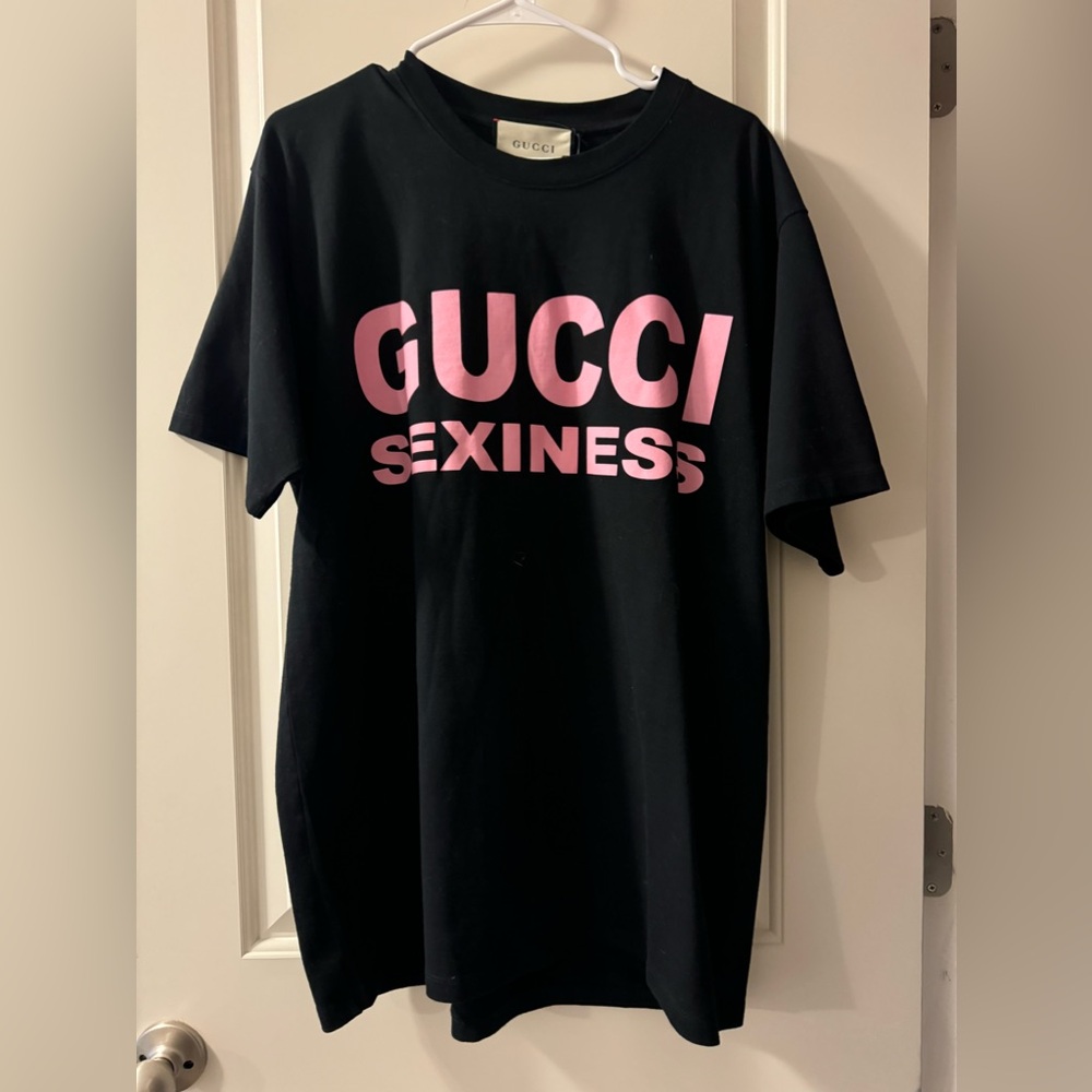 GUCCI Sexiness black crew neck t shirt medium oversized